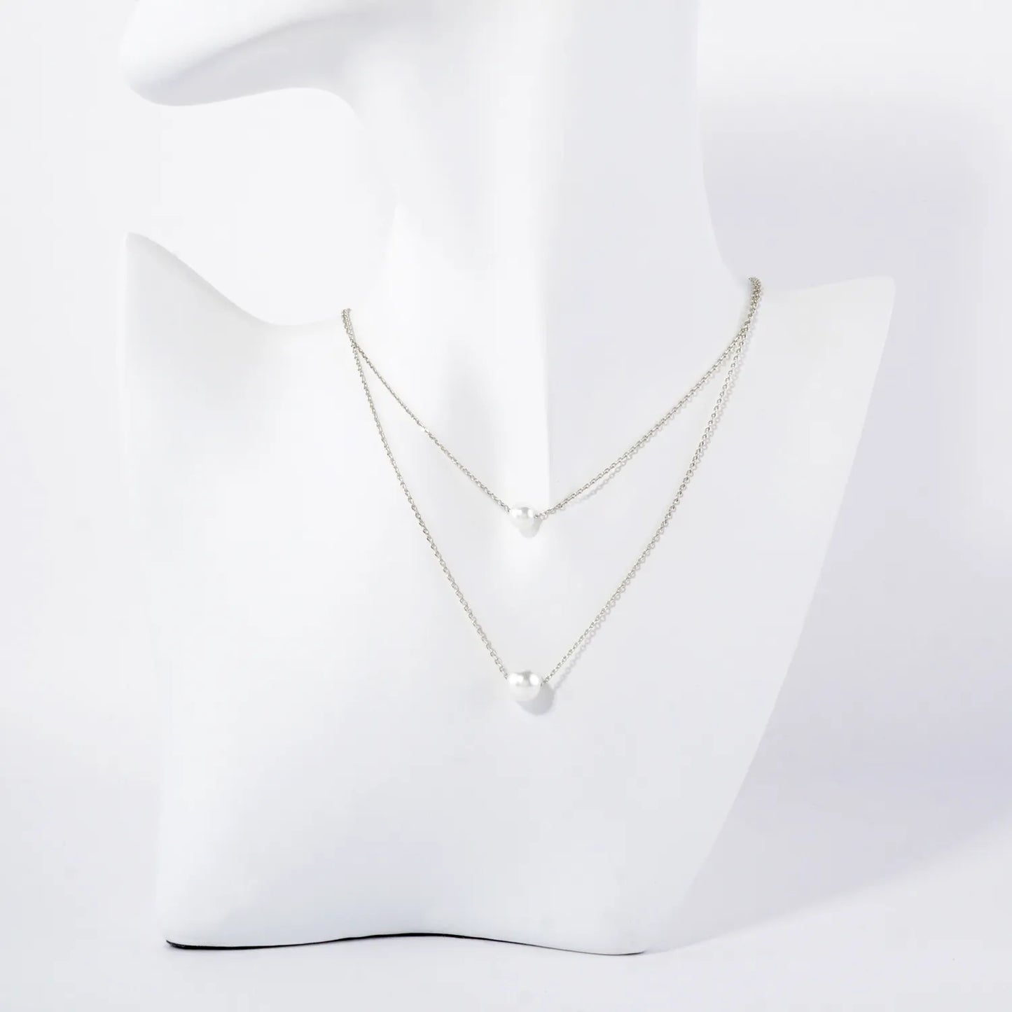 6-8mm Pearl Pendant 18K-Gold-Dipped Layered Necklace