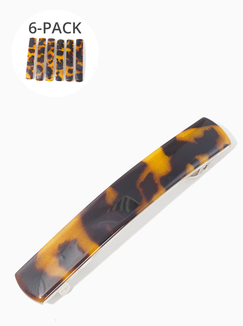 6-piece Curved Bar Acetate Hair Clips Set