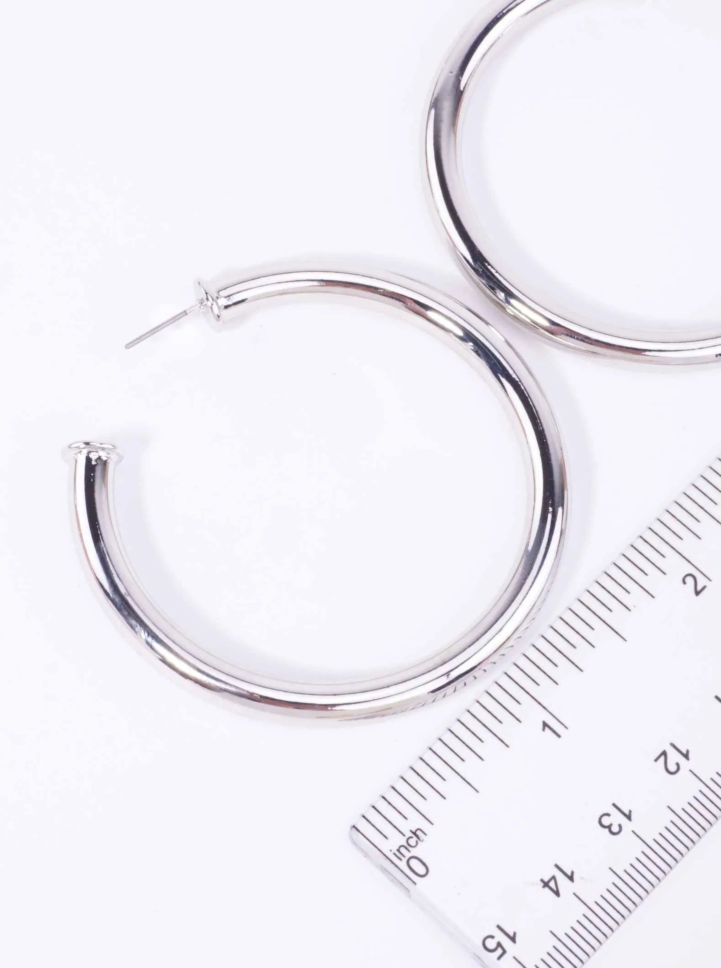 60-mm Elegant Large Post Back Hoop Earrings