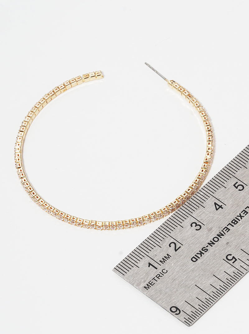 60mm CZ Cubic Zirconia Hoop Earrings