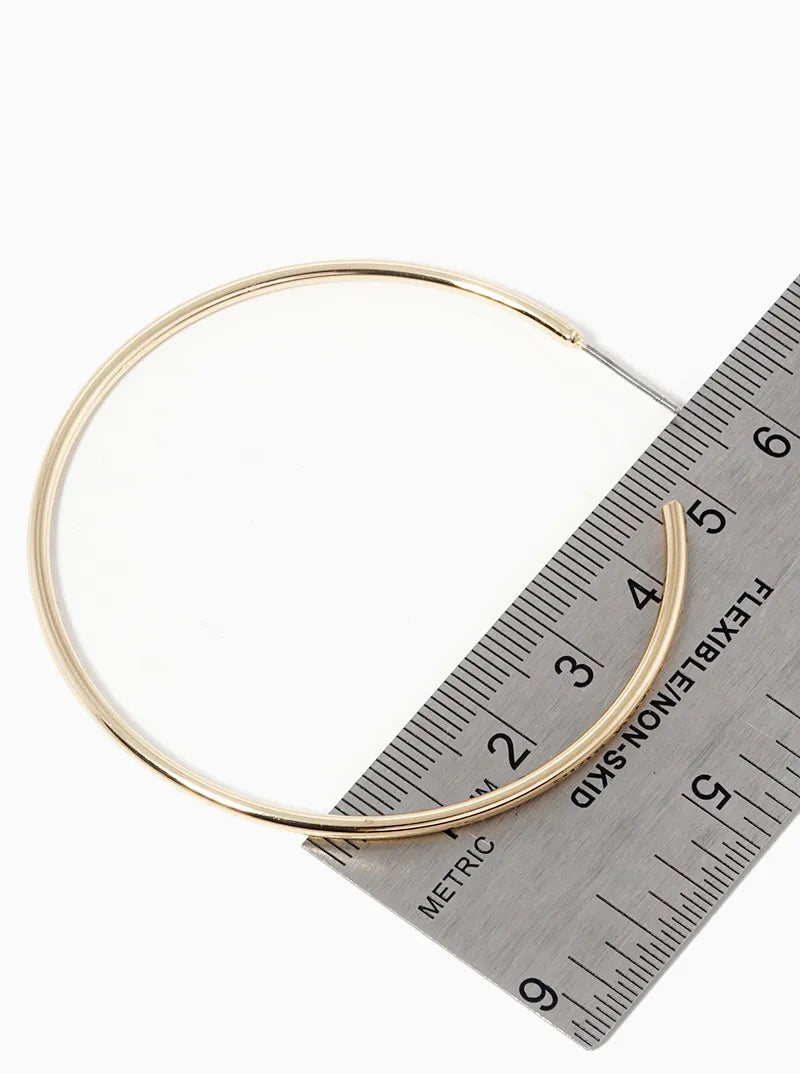 60mm Skinny Brass Hoop Earrings