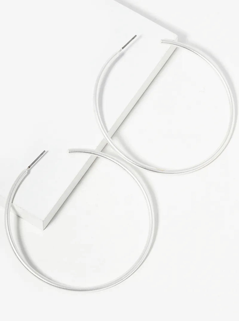 60mm Skinny Brass Hoop Earrings