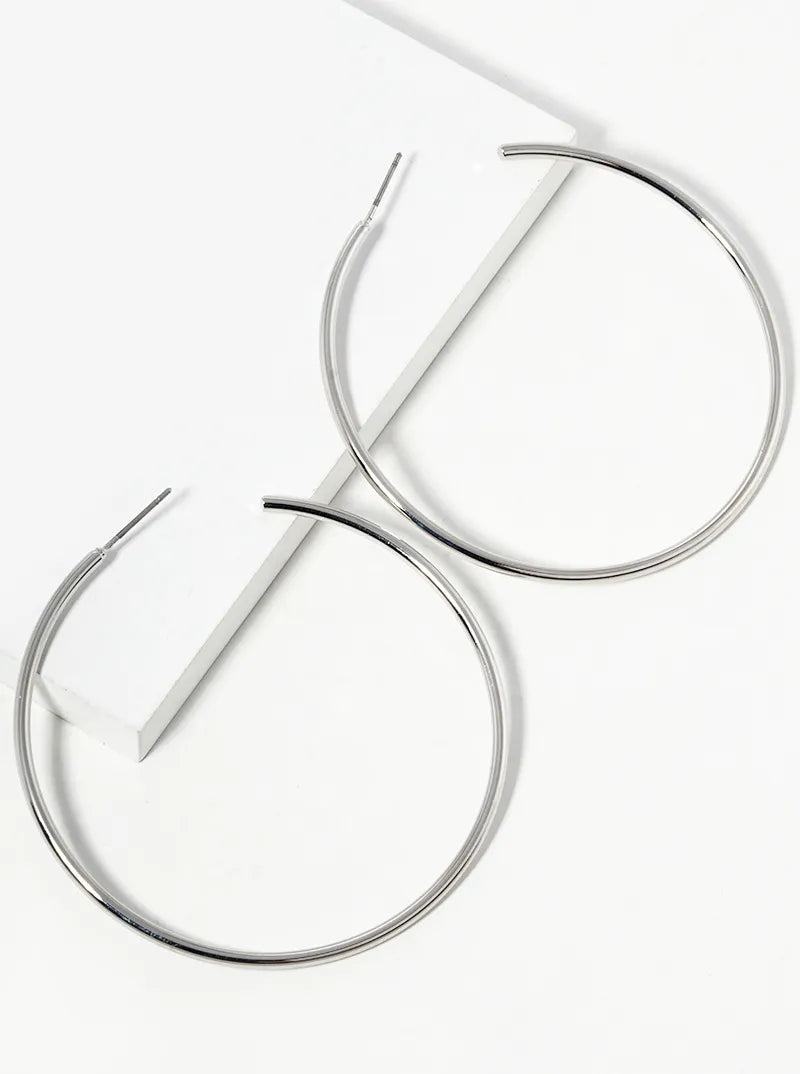 60mm Skinny Brass Hoop Earrings