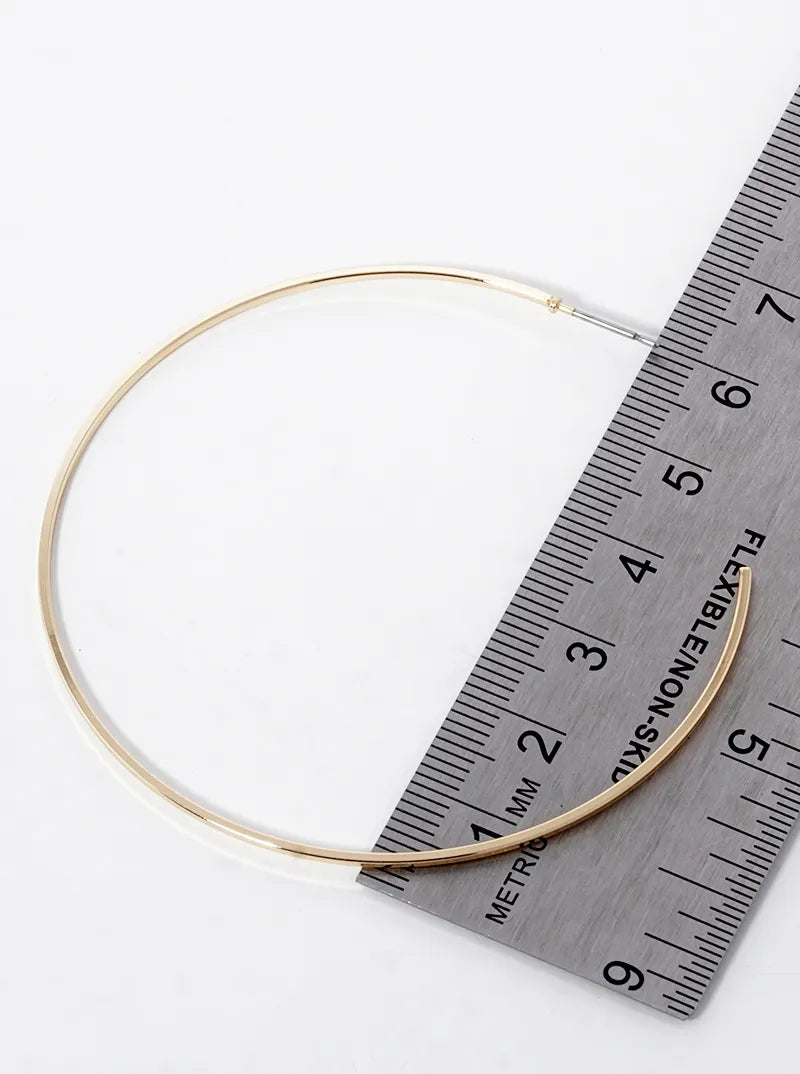 60mm Skinny Brass Open Hoop Earrings