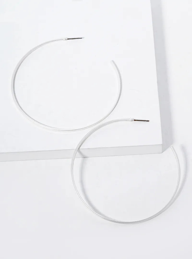 60mm Skinny Brass Open Hoop Earrings