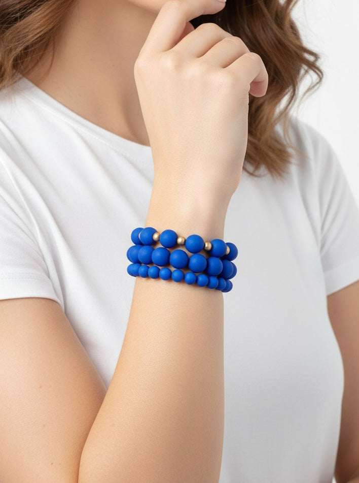 3-Set Beaded Stretch Bracelets
