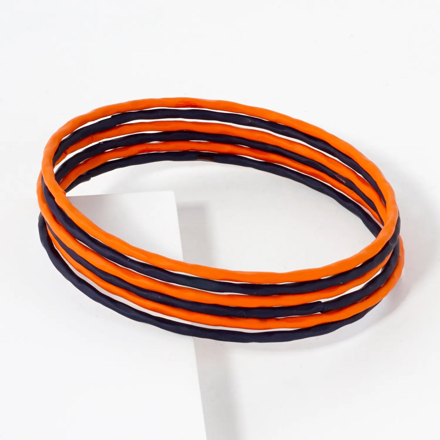 6PC-Set Hammered-Texture Game-Day Bangle Bracelet