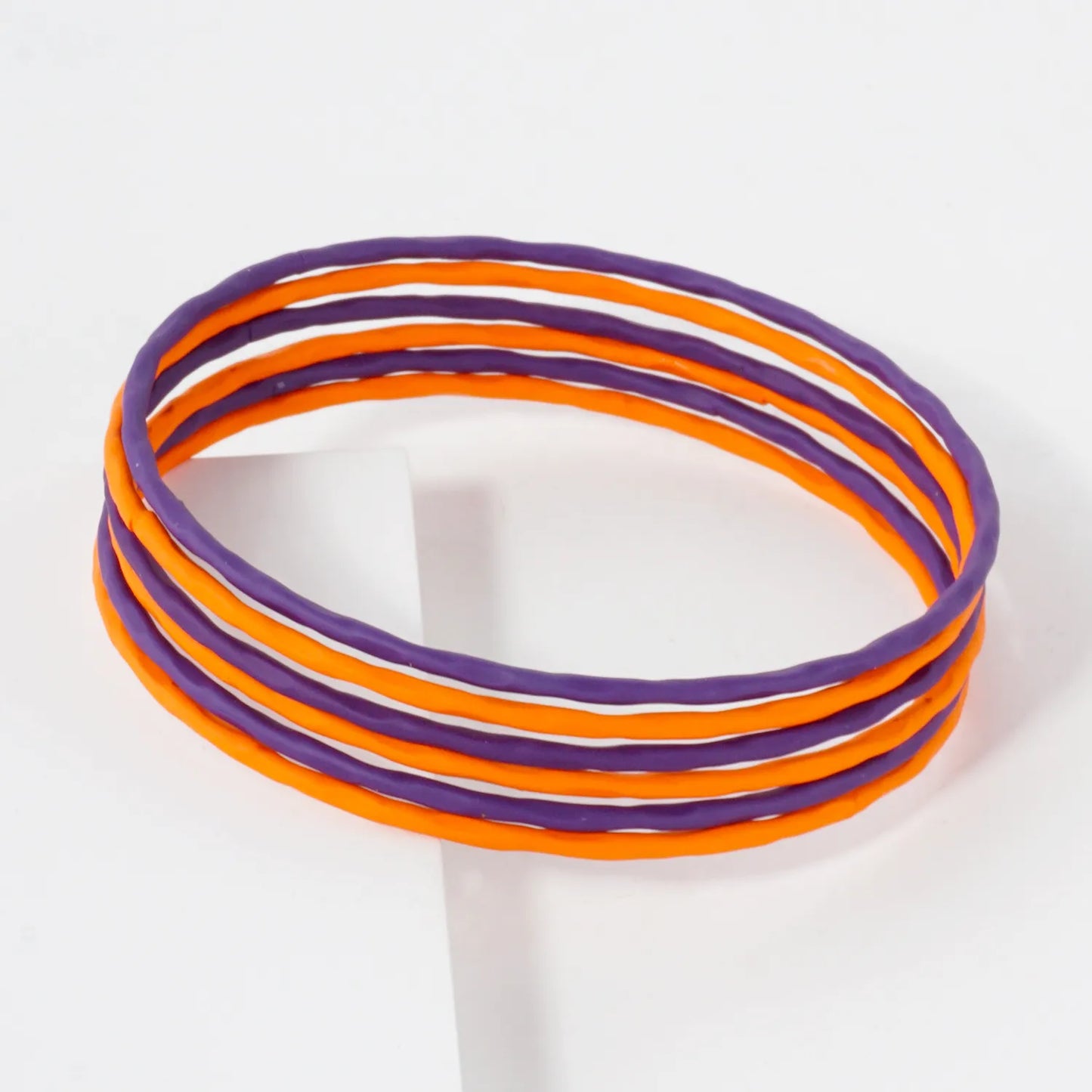 6PC-Set Hammered-Texture Game-Day Bangle Bracelet