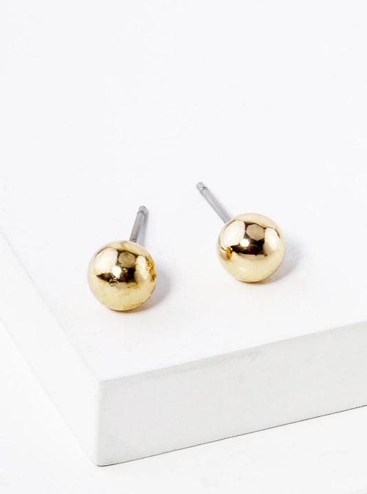 6mm Metal Ball Stud Earrings