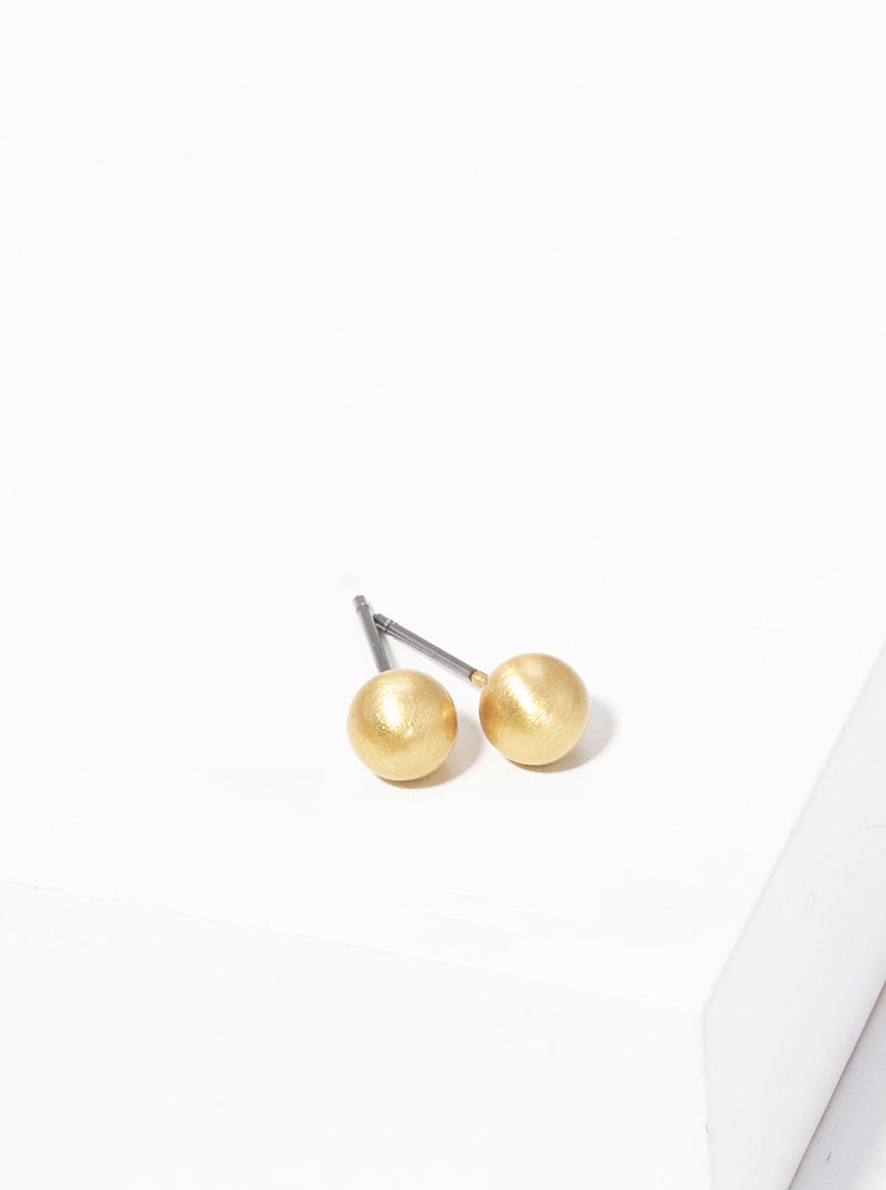 6mm Plated Resin Ball Bead Post Stud Earrings