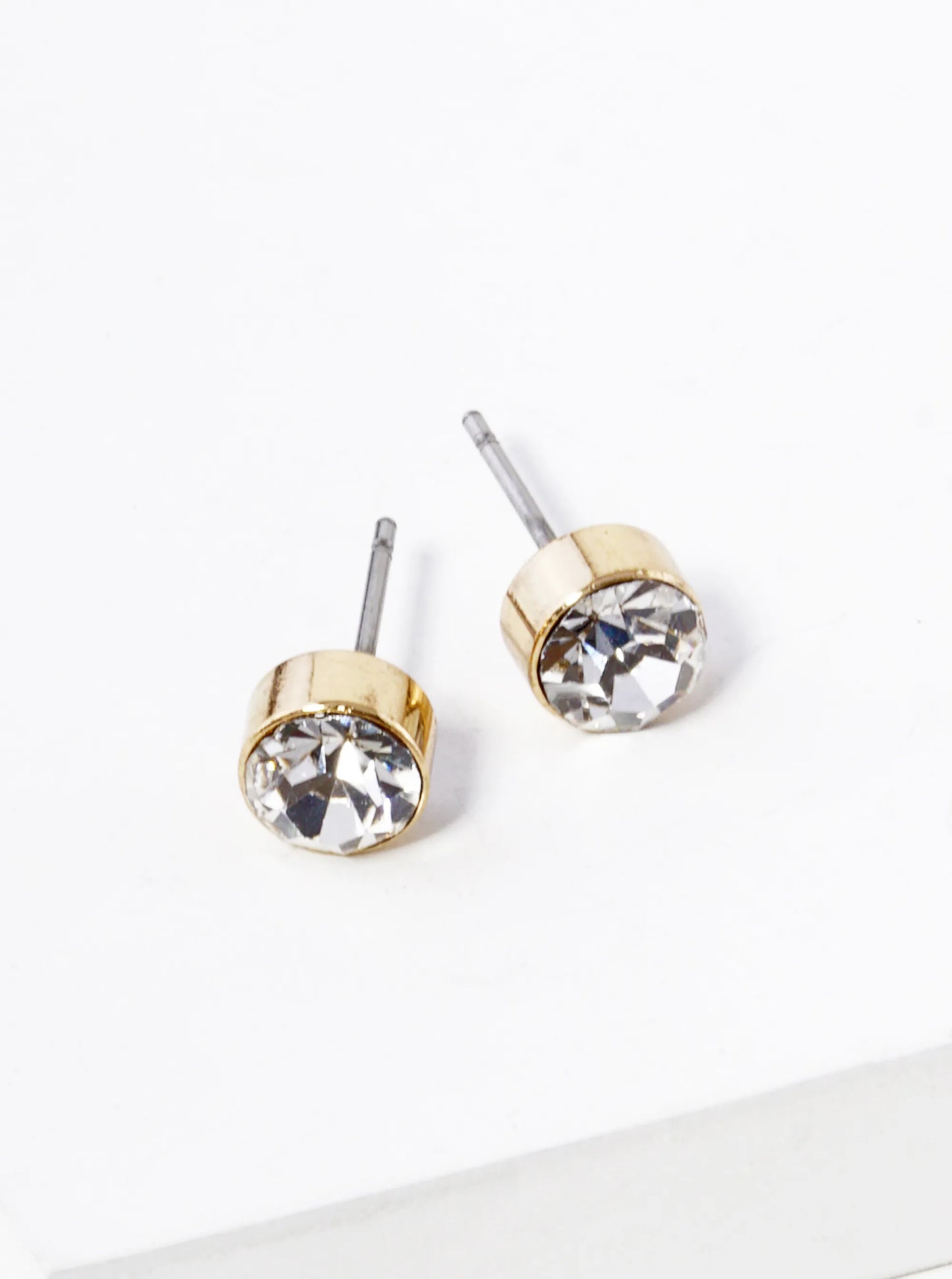 6mm Round Rhinestone Stud Earrings