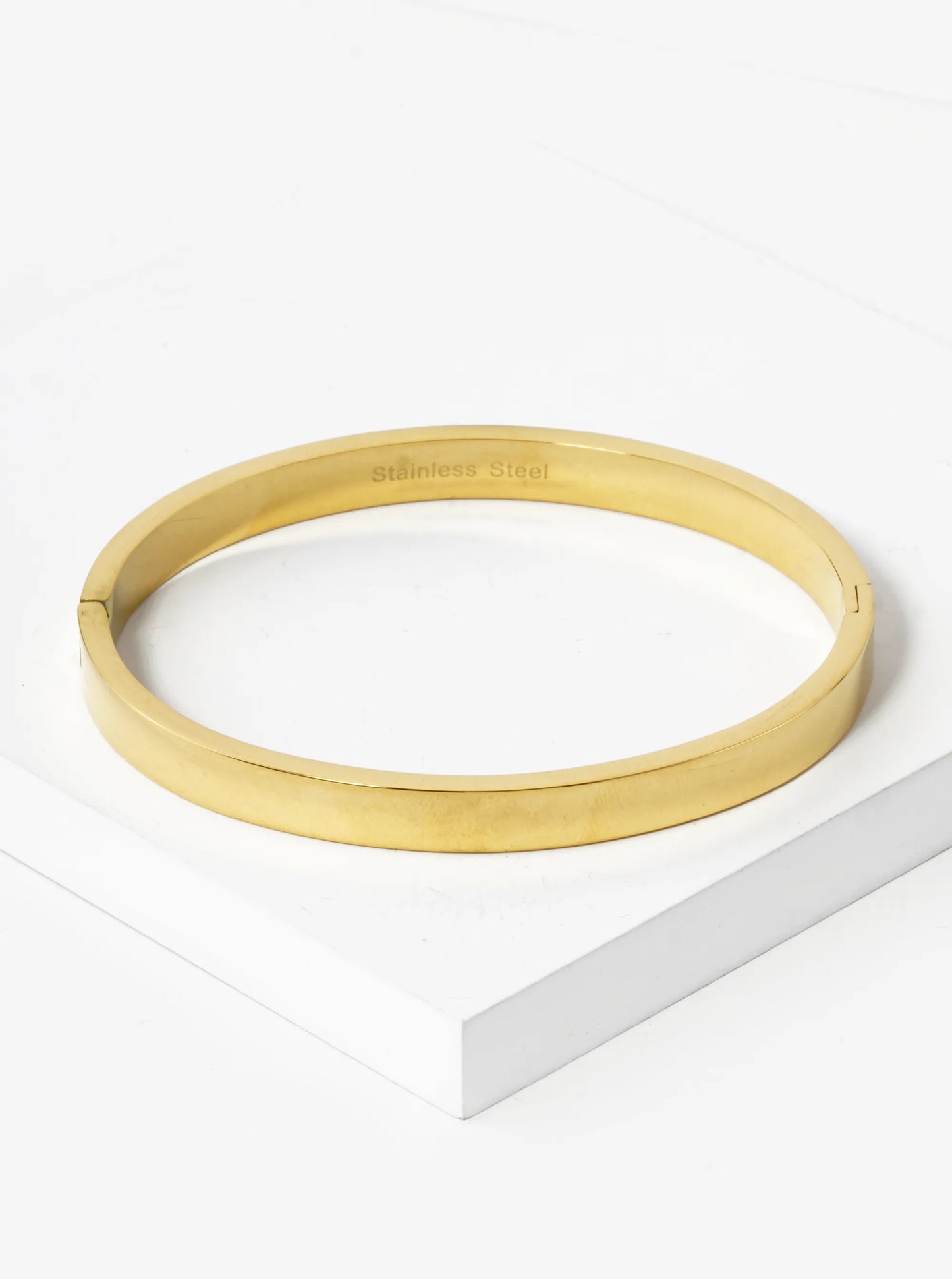 6mm Thick Stainless Steel Plain Open Bangle Bracelet