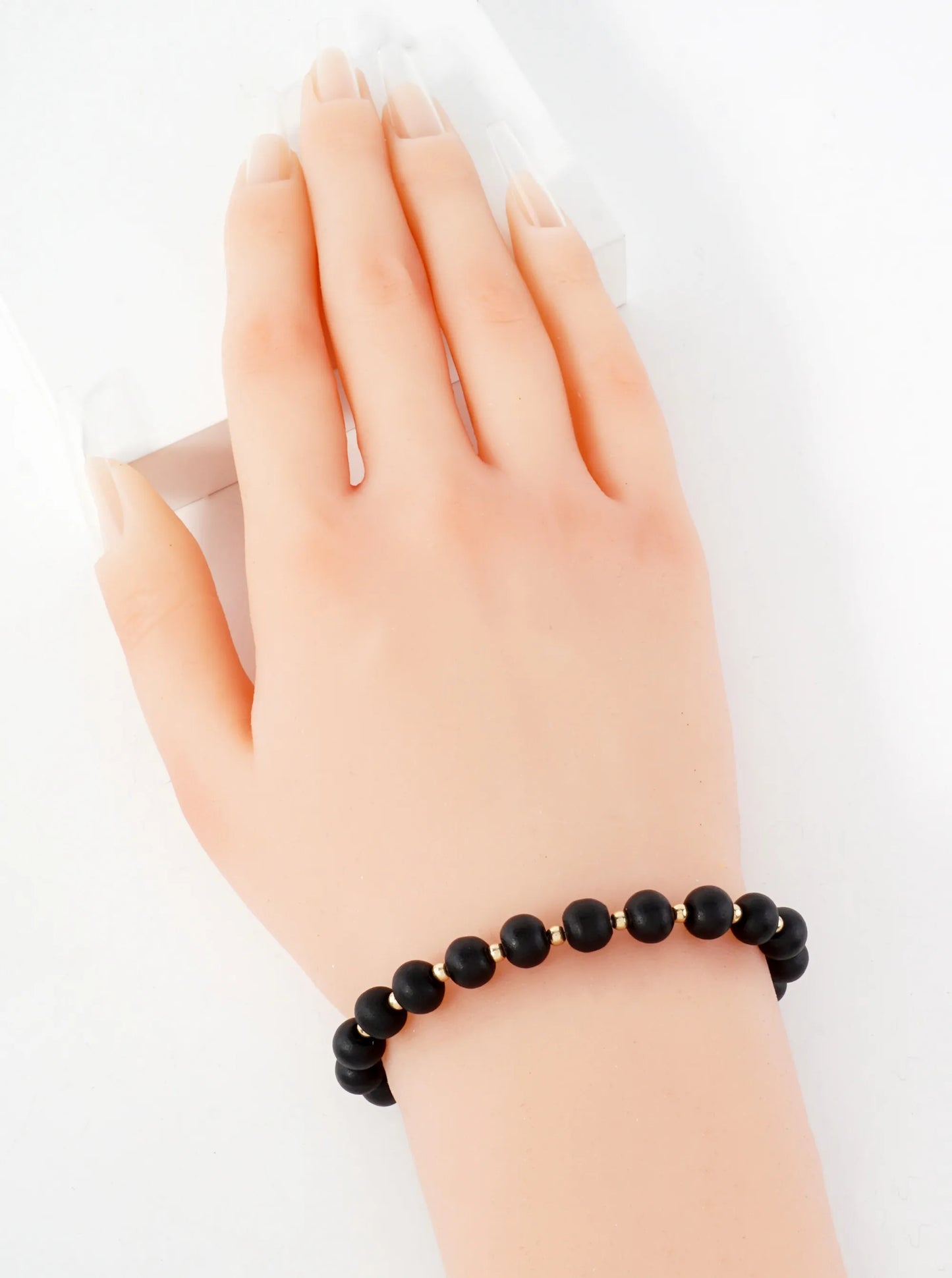 6mm Wood-Beaded Stretch Bracelet