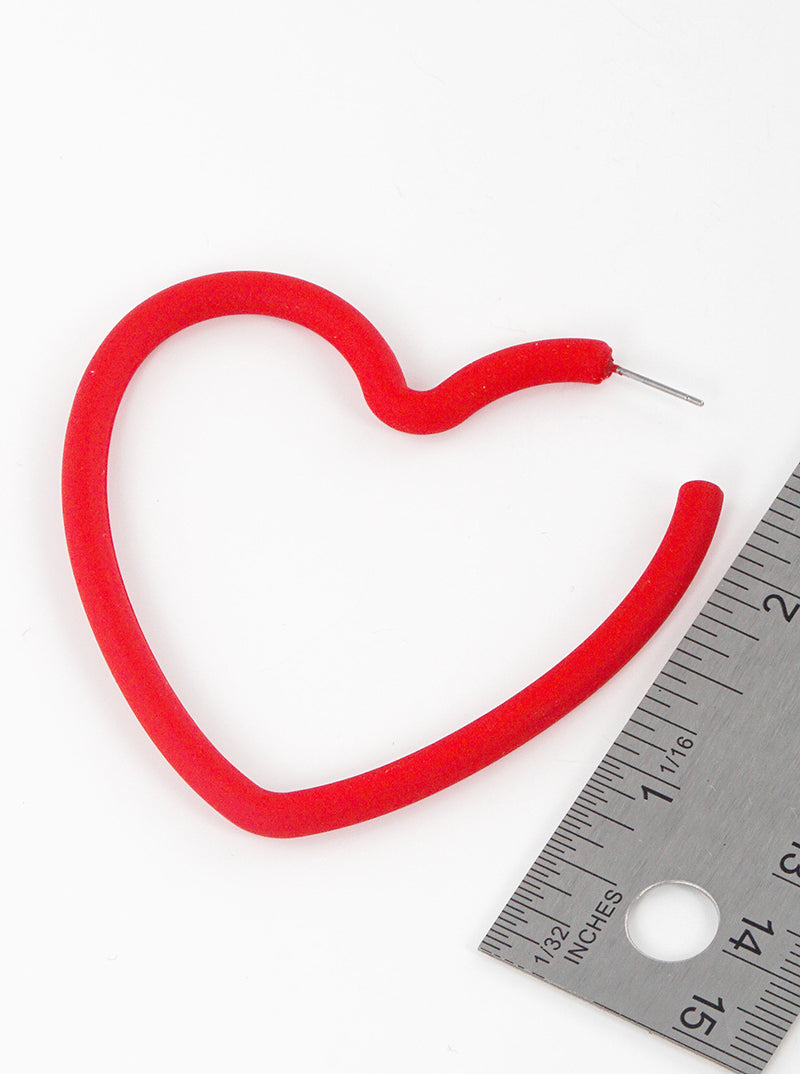 70mm Resin Heart Hoop Earrings