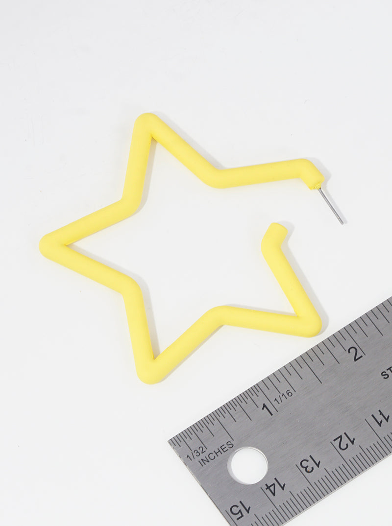 70mm Resin Star Shaped Open Hoop Earrings