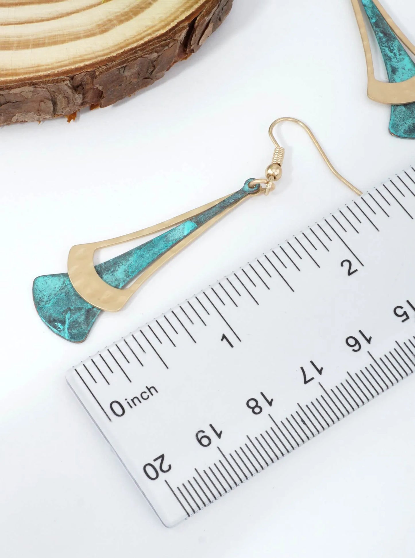 Mixed Metal Fan Drop Earrings