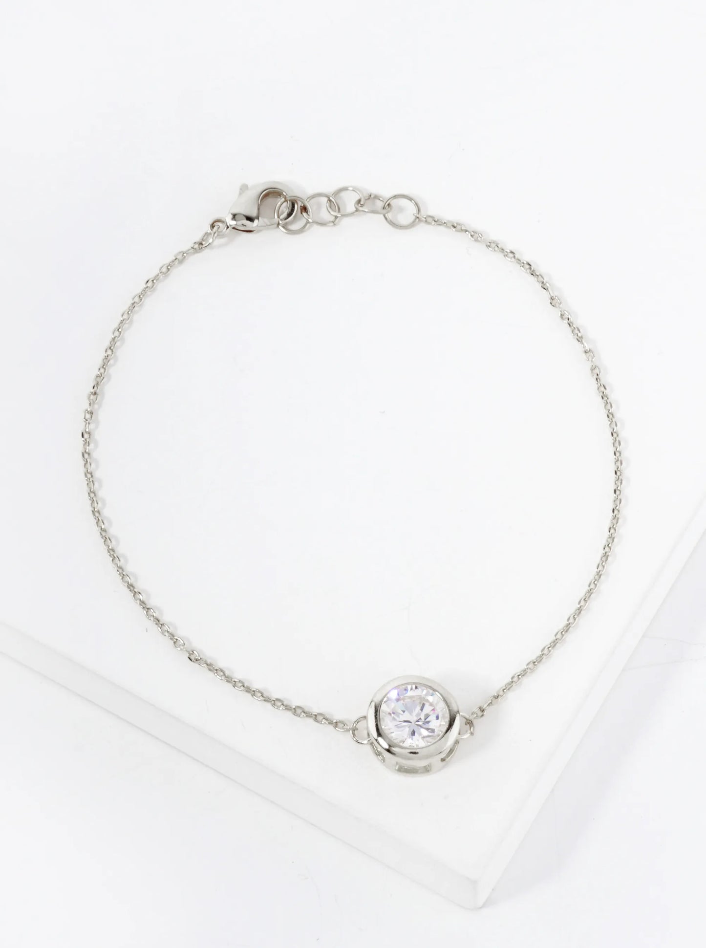 7mm CZ-Stone 18K-Gold-Dipped Chain Bracelet
