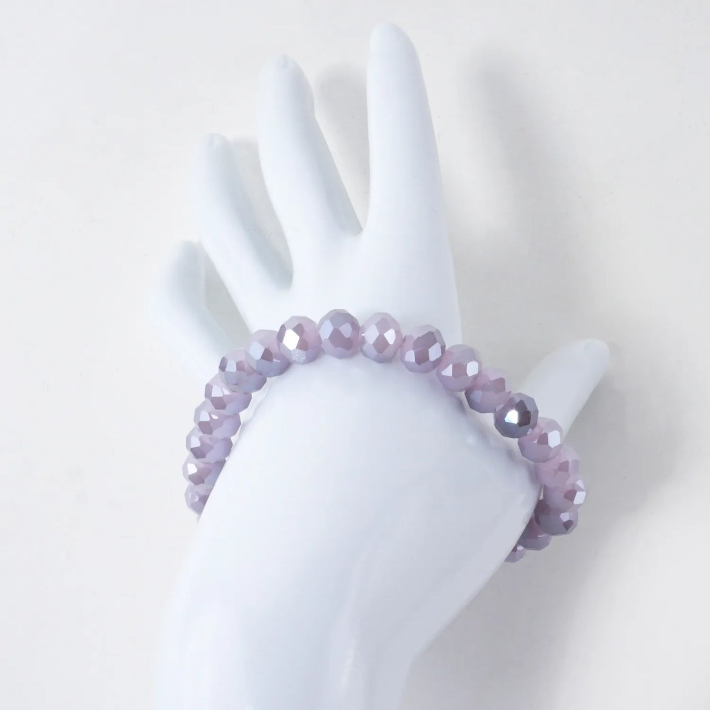 8mm Faceted Glass Beads Stretch Bracelet
