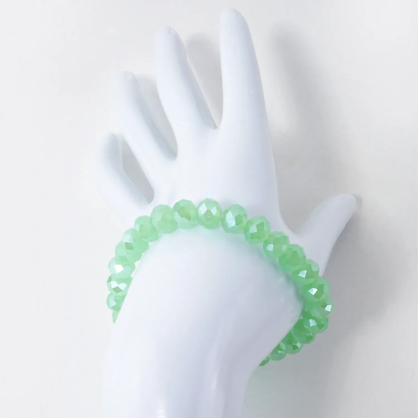 8mm Faceted Glass Beads Stretch Bracelet