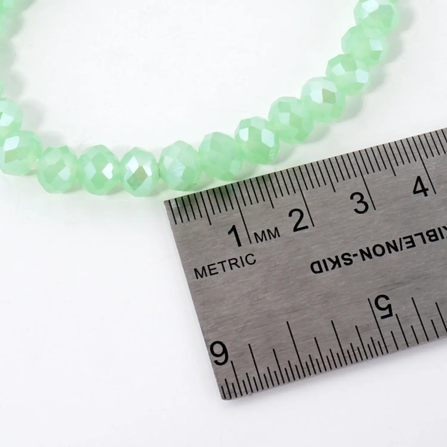 8mm Faceted Glass Beads Stretch Bracelet