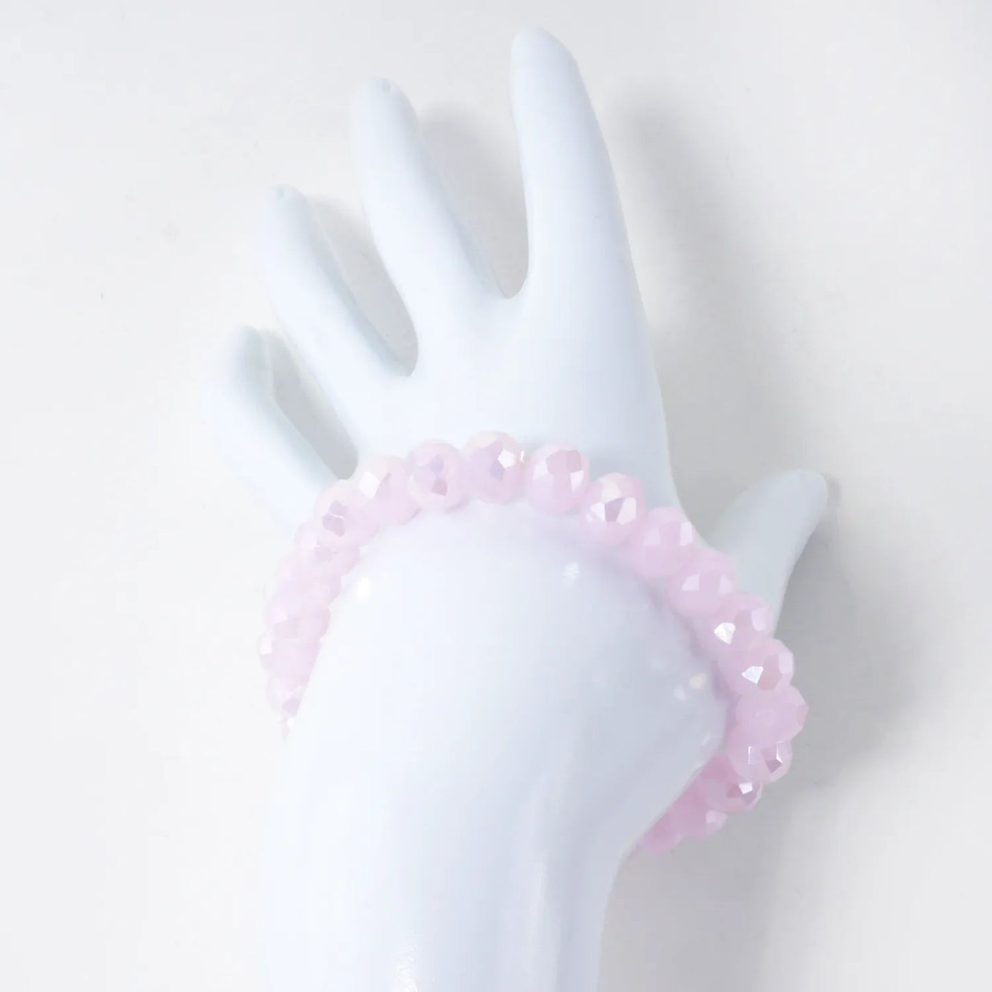 8mm Faceted Glass Beads Stretch Bracelet