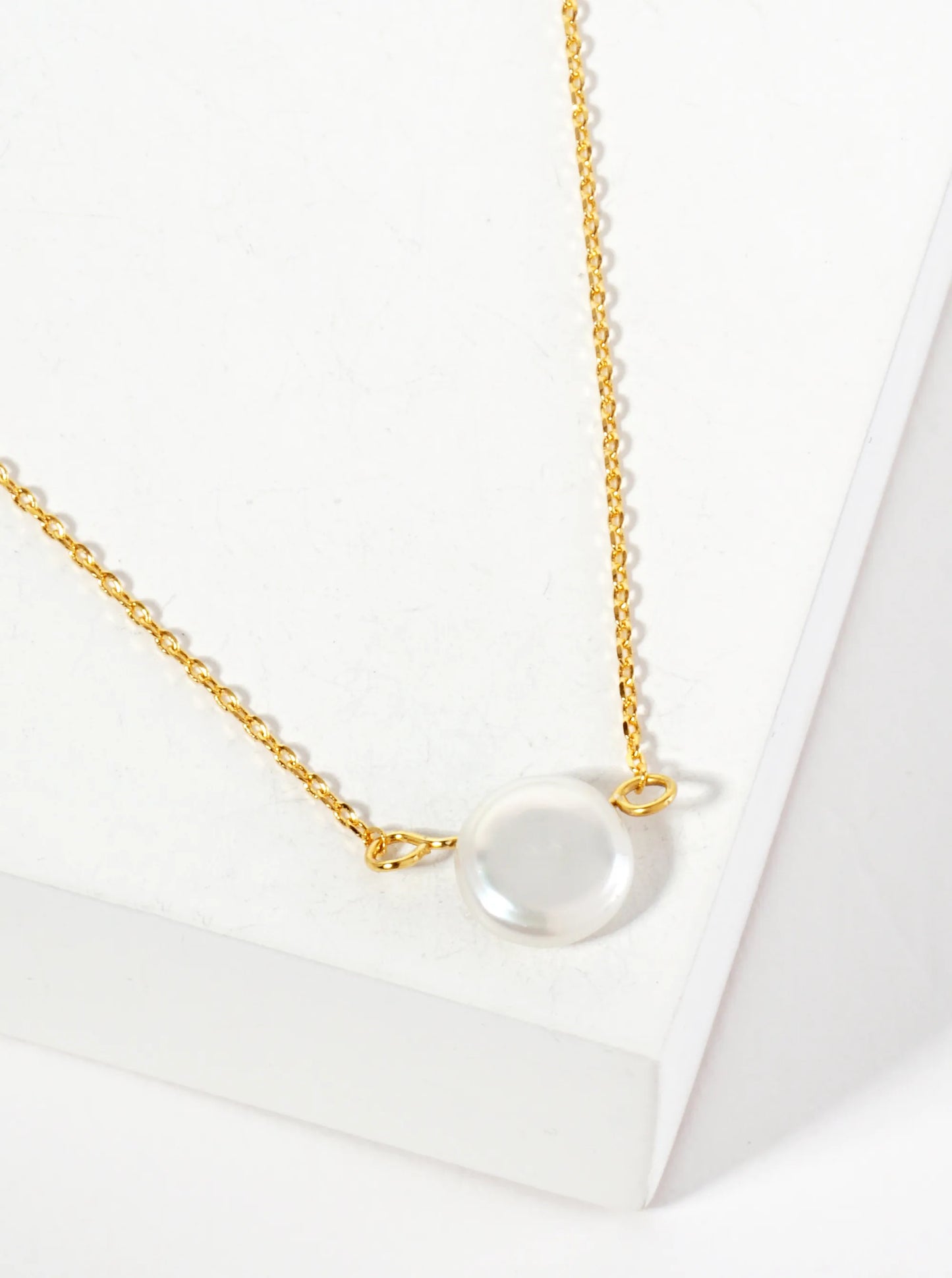 8mm Freshwater-Pearl Pendant 18K-Gold-Dipped Necklace
