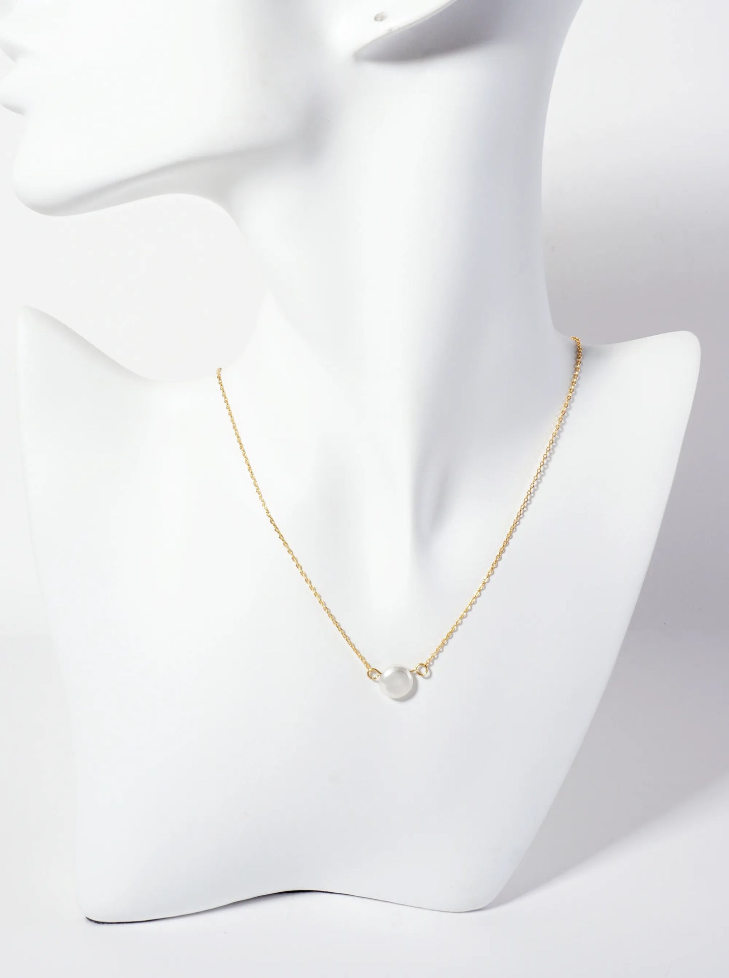 8mm Freshwater-Pearl Pendant 18K-Gold-Dipped Necklace