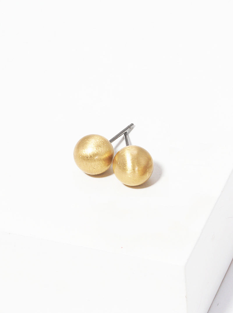 8mm Plated Resin Ball Bead Post Stud Earrings