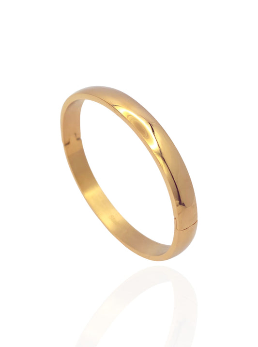 8mm Wide Sleek Stainless-Steel Hinged Bangle Bracelet