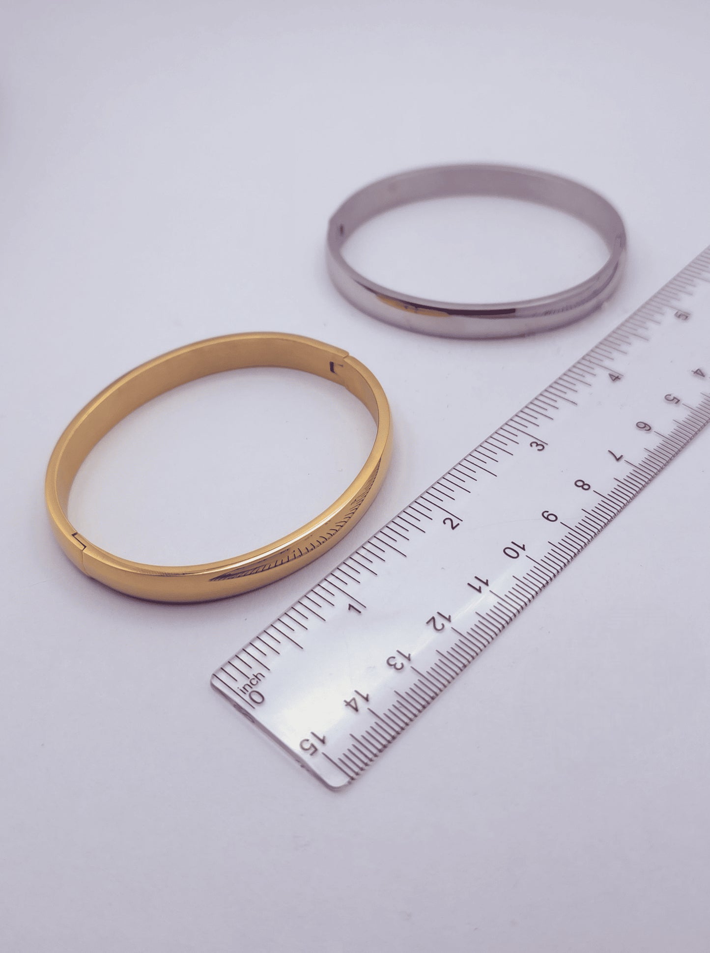 8mm Wide Sleek Stainless-Steel Hinged Bangle Bracelet
