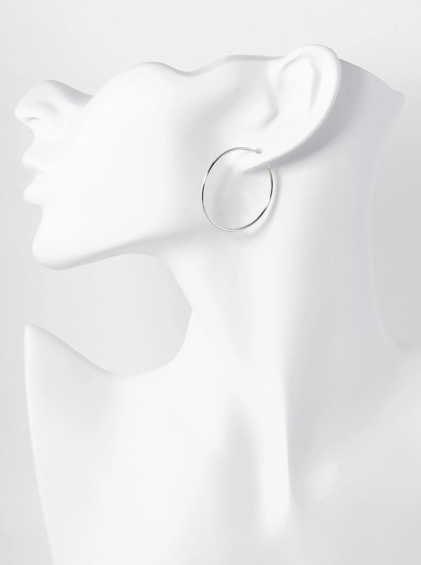 925 Sterling Silver 33mm Lightweight Endless Hoop Earrings