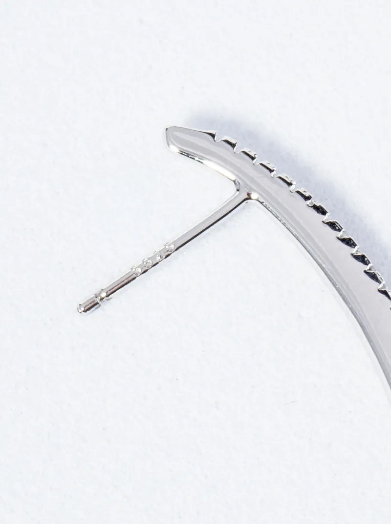 925 Sterling Silver Delicate Curved Bar Post Earrings