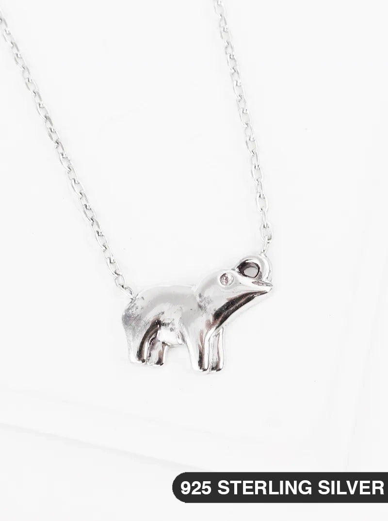 925 Sterling Silver Elephant Pendant Delicate Necklace