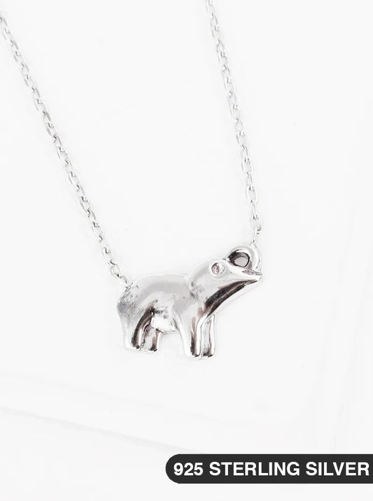 925 Sterling Silver Elephant Pendant Delicate Necklace