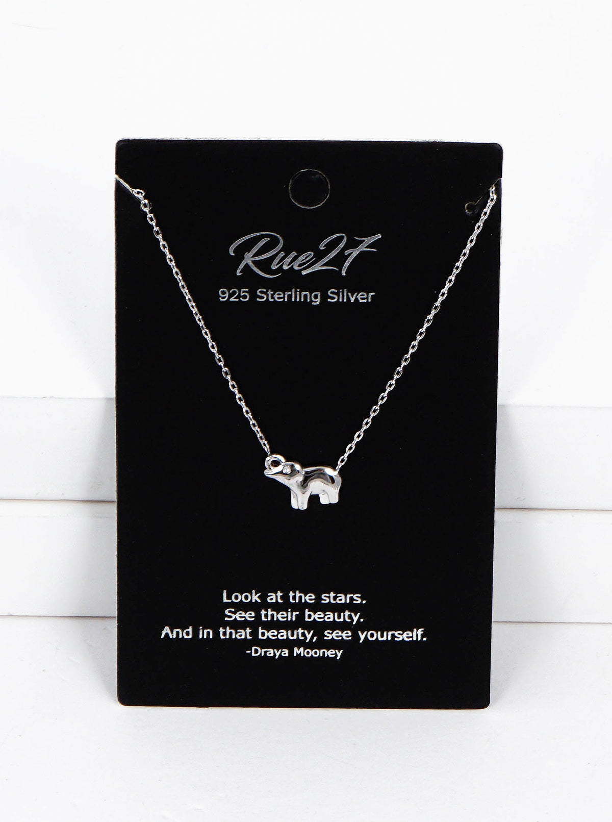 925 Sterling Silver Elephant Pendant Delicate Necklace