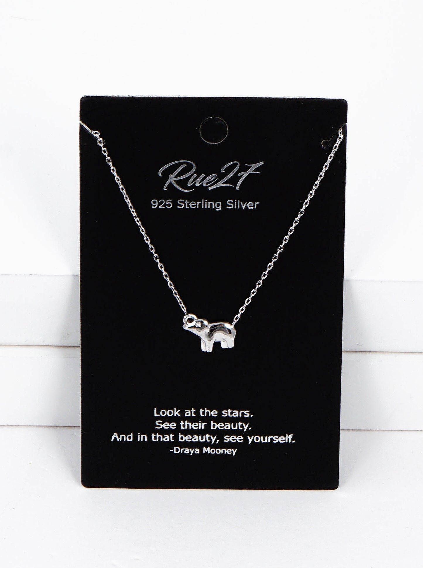 925 Sterling Silver Elephant Pendant Delicate Necklace