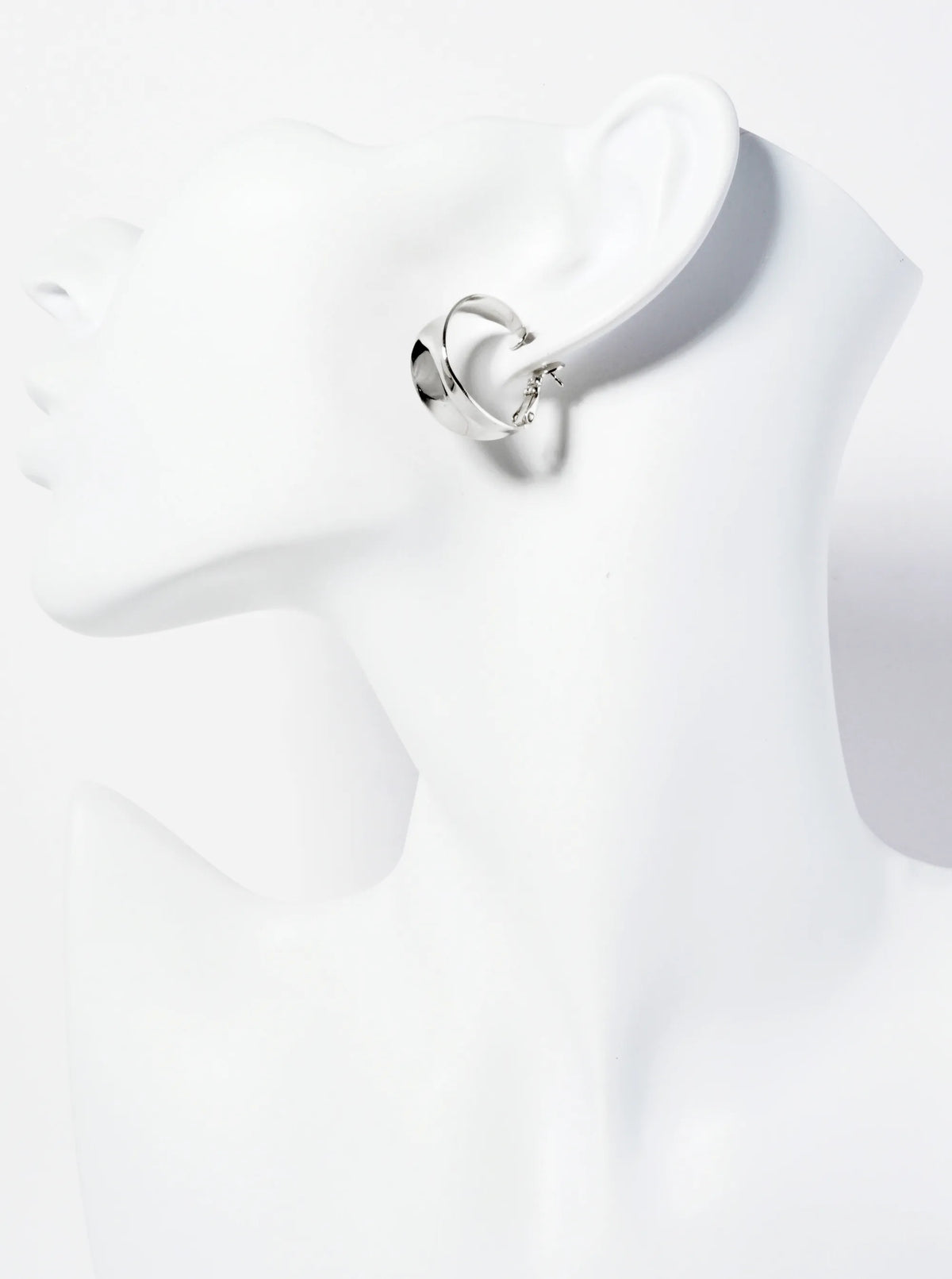 9mm Wide 14K-Gold-Dipped Tapered Latch-Back 20mm Hoop Earrings