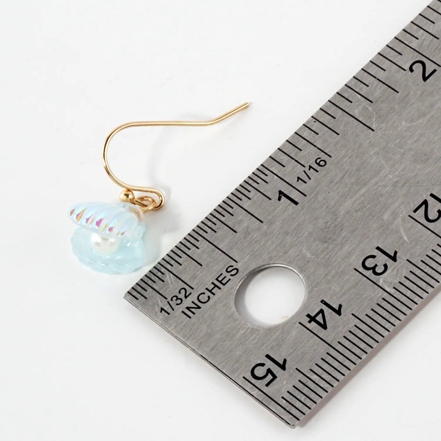AB Coated Imitation Shell Pearl Dainty Dangle Earrings