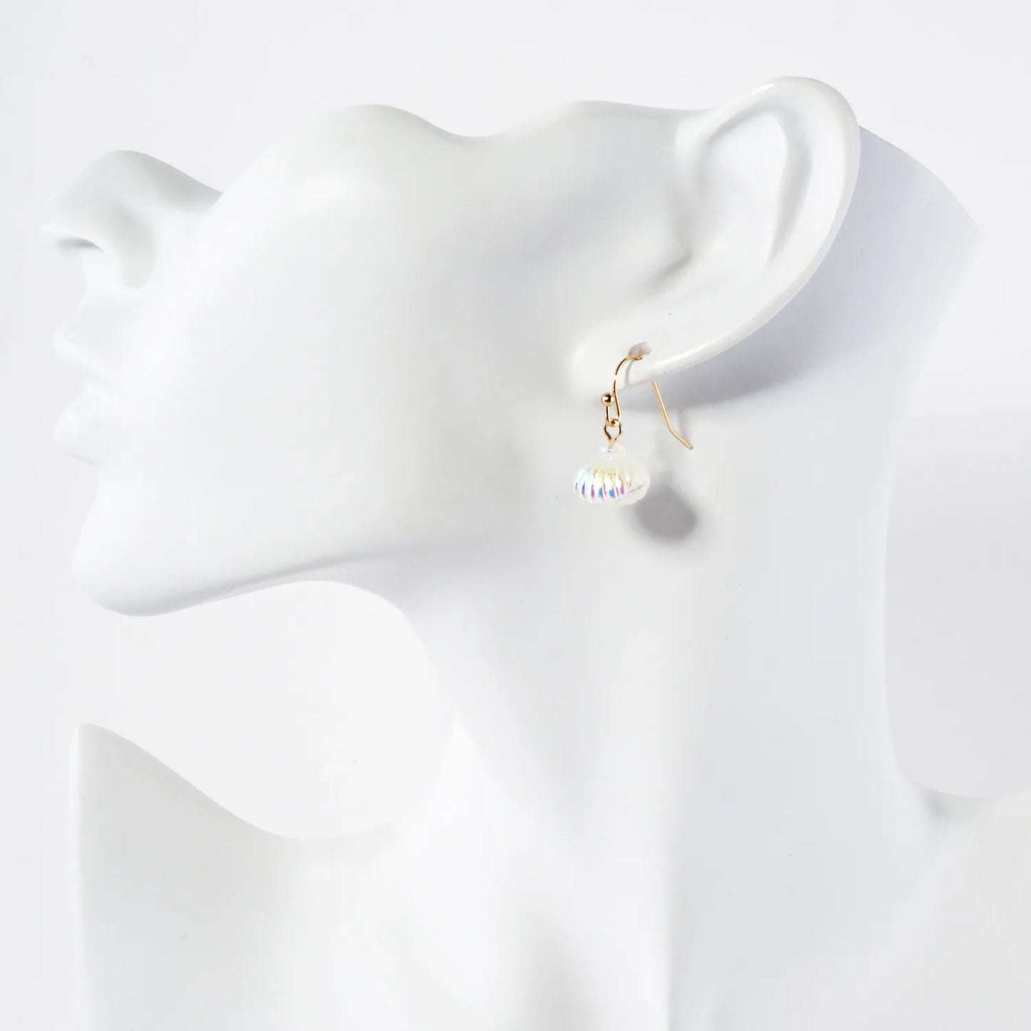 AB Coated Imitation Shell Pearl Dainty Dangle Earrings