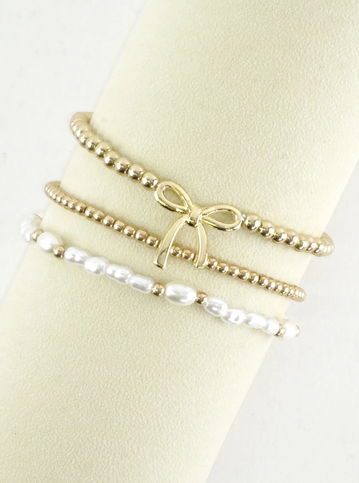 3 PC Stackable Ribbon Charm Bracelets