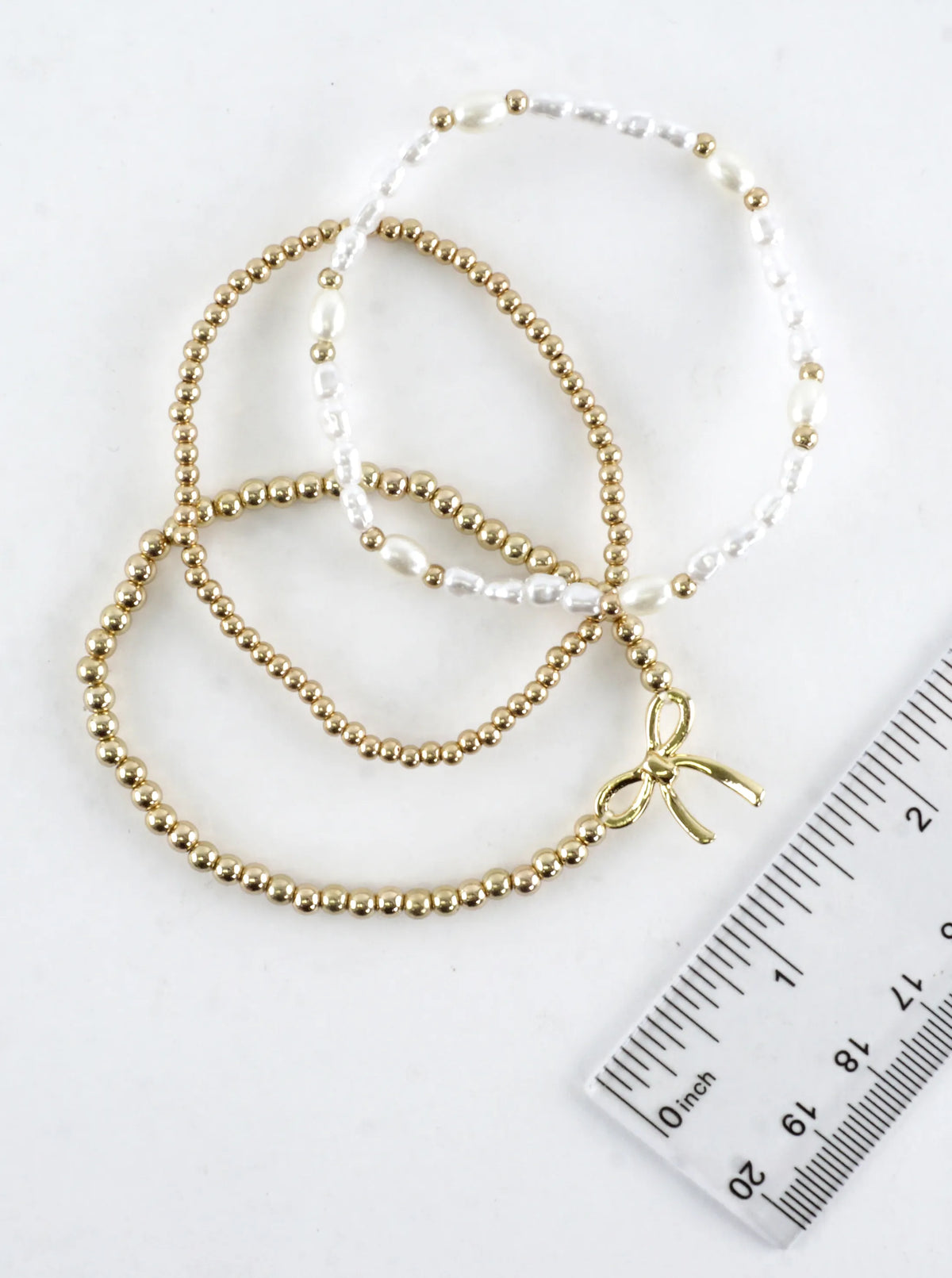 3 PC Stackable Ribbon Charm Bracelets
