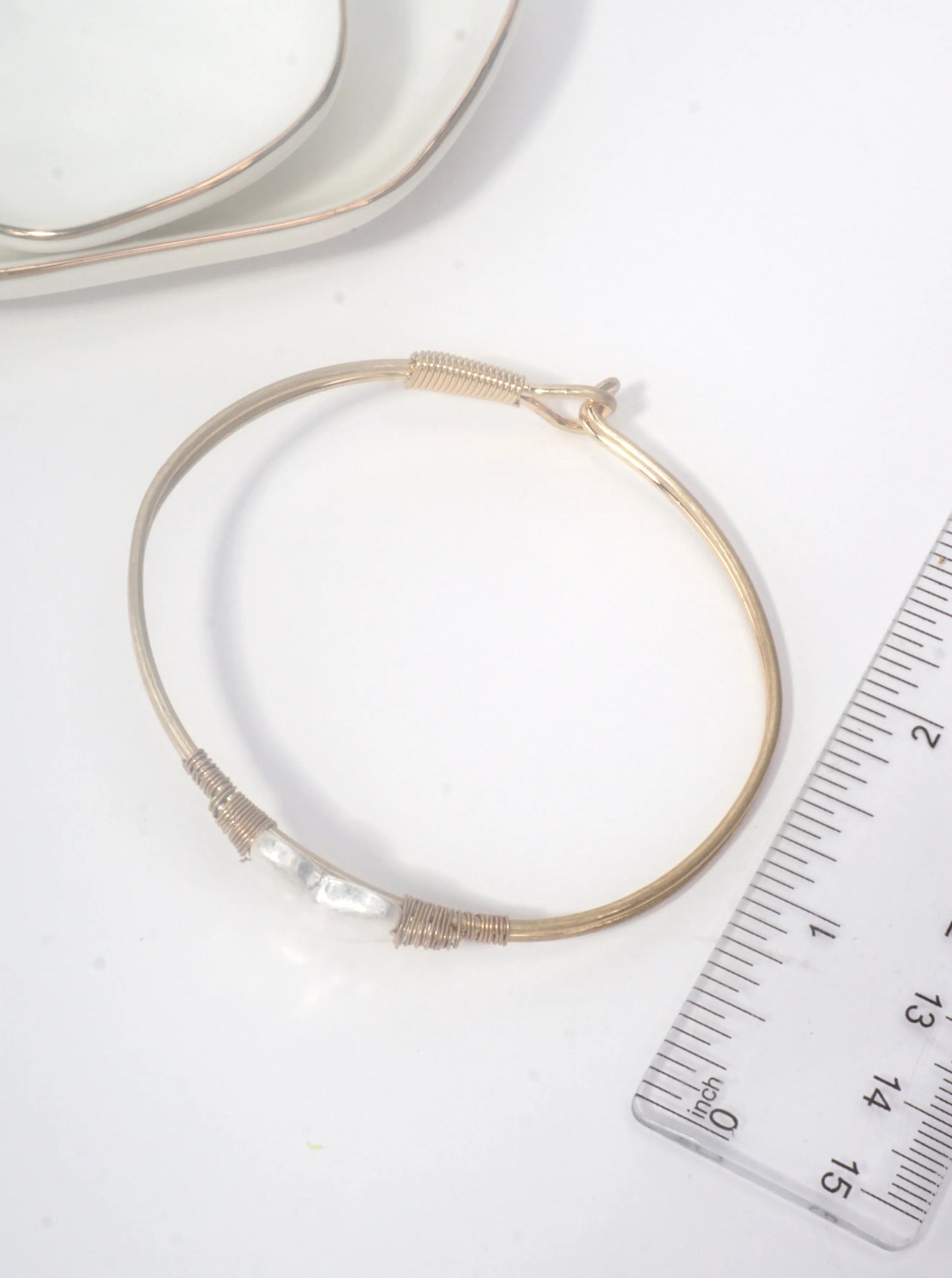 Hammered Heart Hook Closure Cuff Bracelet