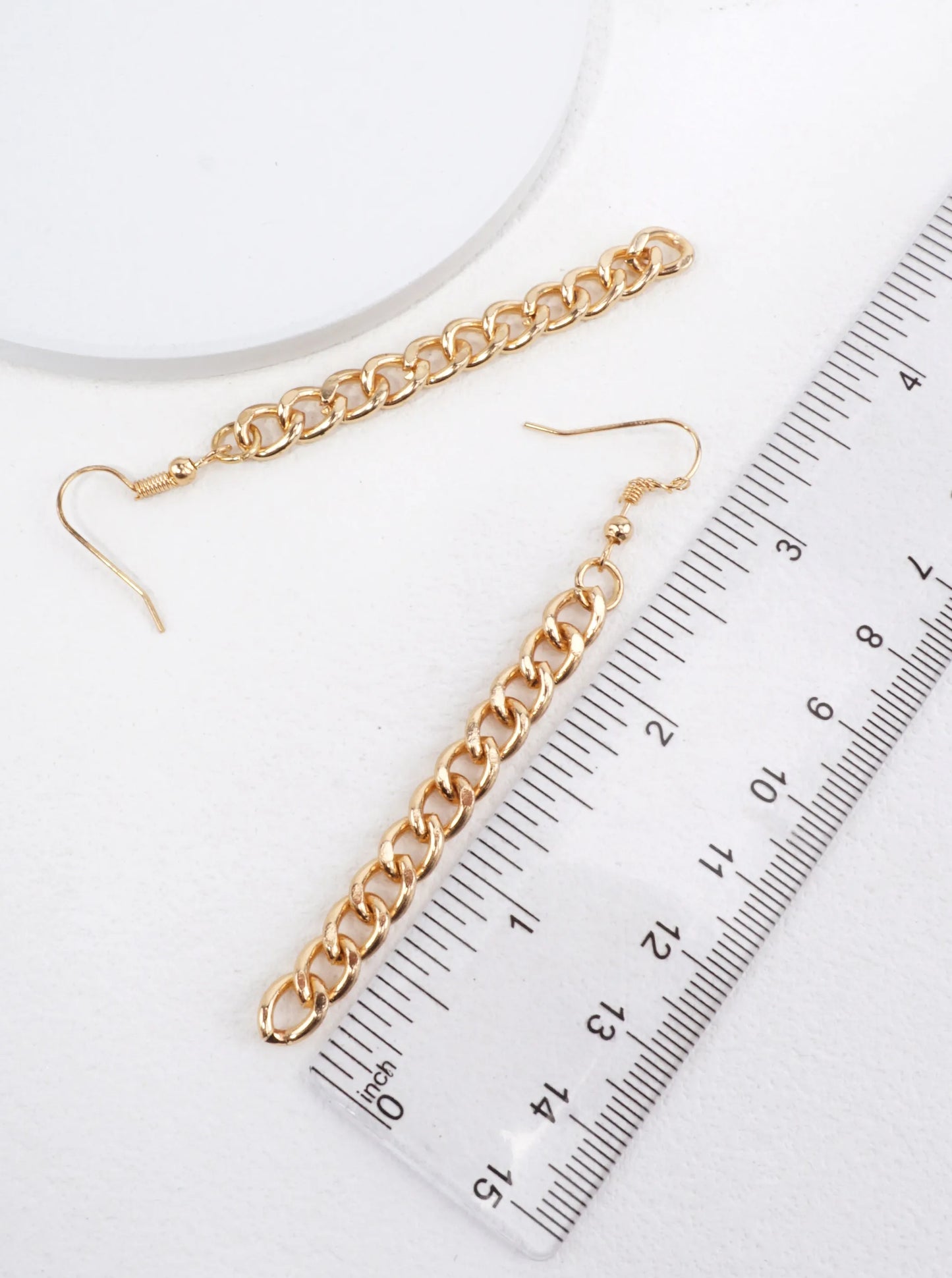 Modern Polished Chain Link Dangle Earrings
