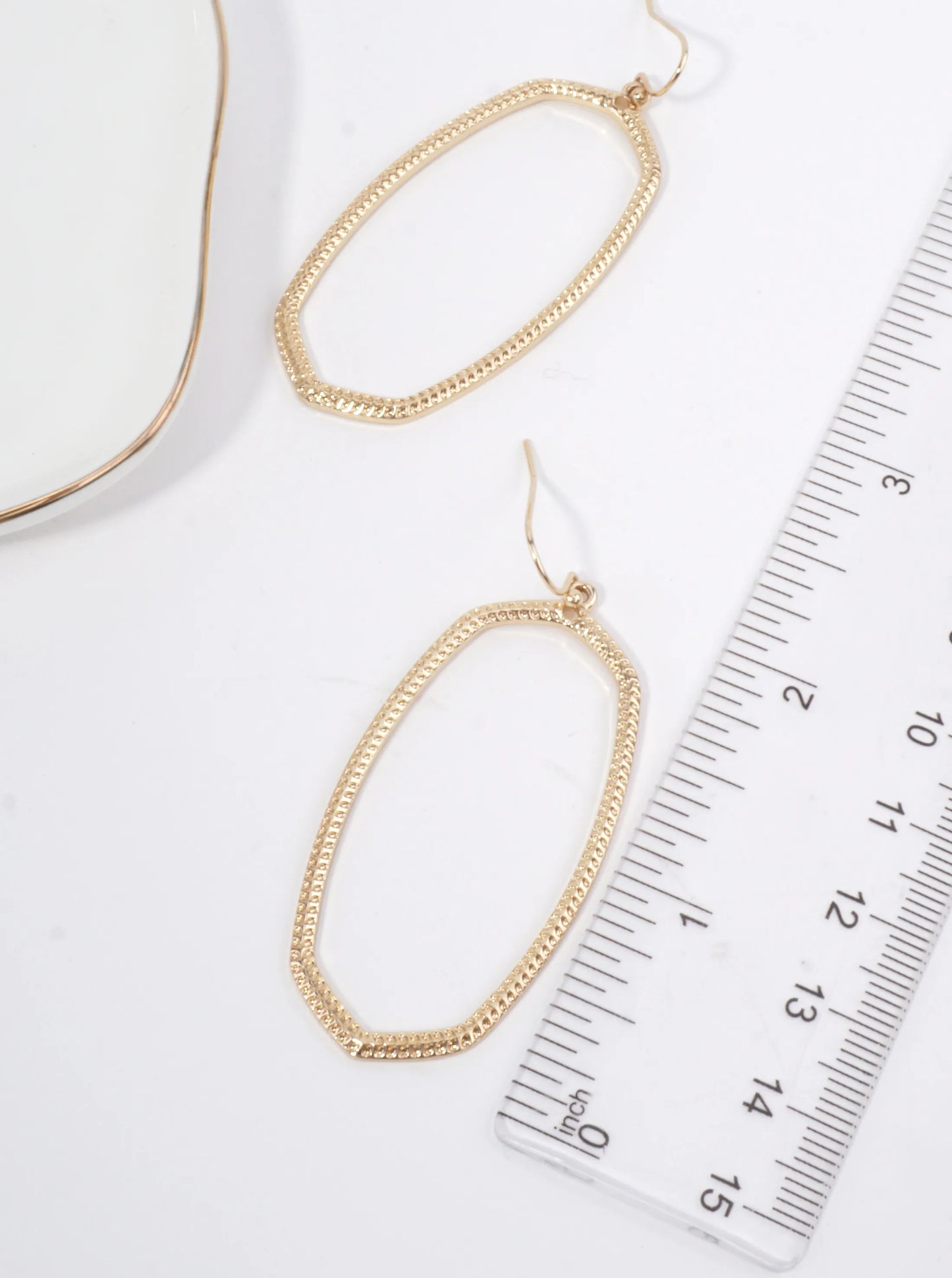 Gold Textured Modern Dangle Drop Earrings