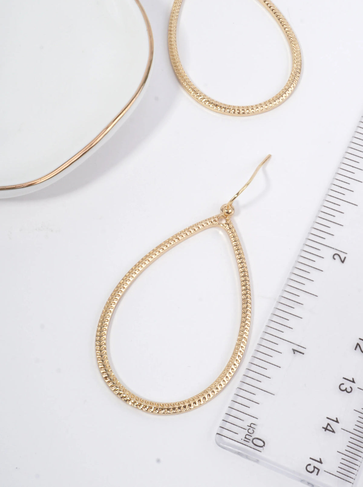 Elegant Hammered Dangle Teardrop Earrings