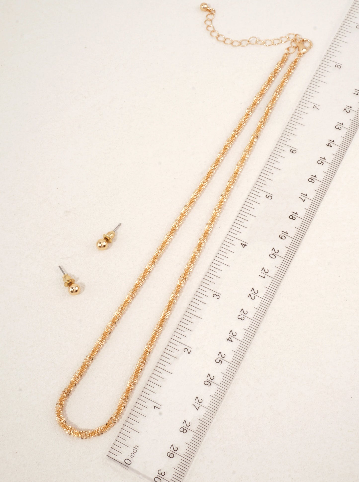 Twisted Gold Bead Necklace Set