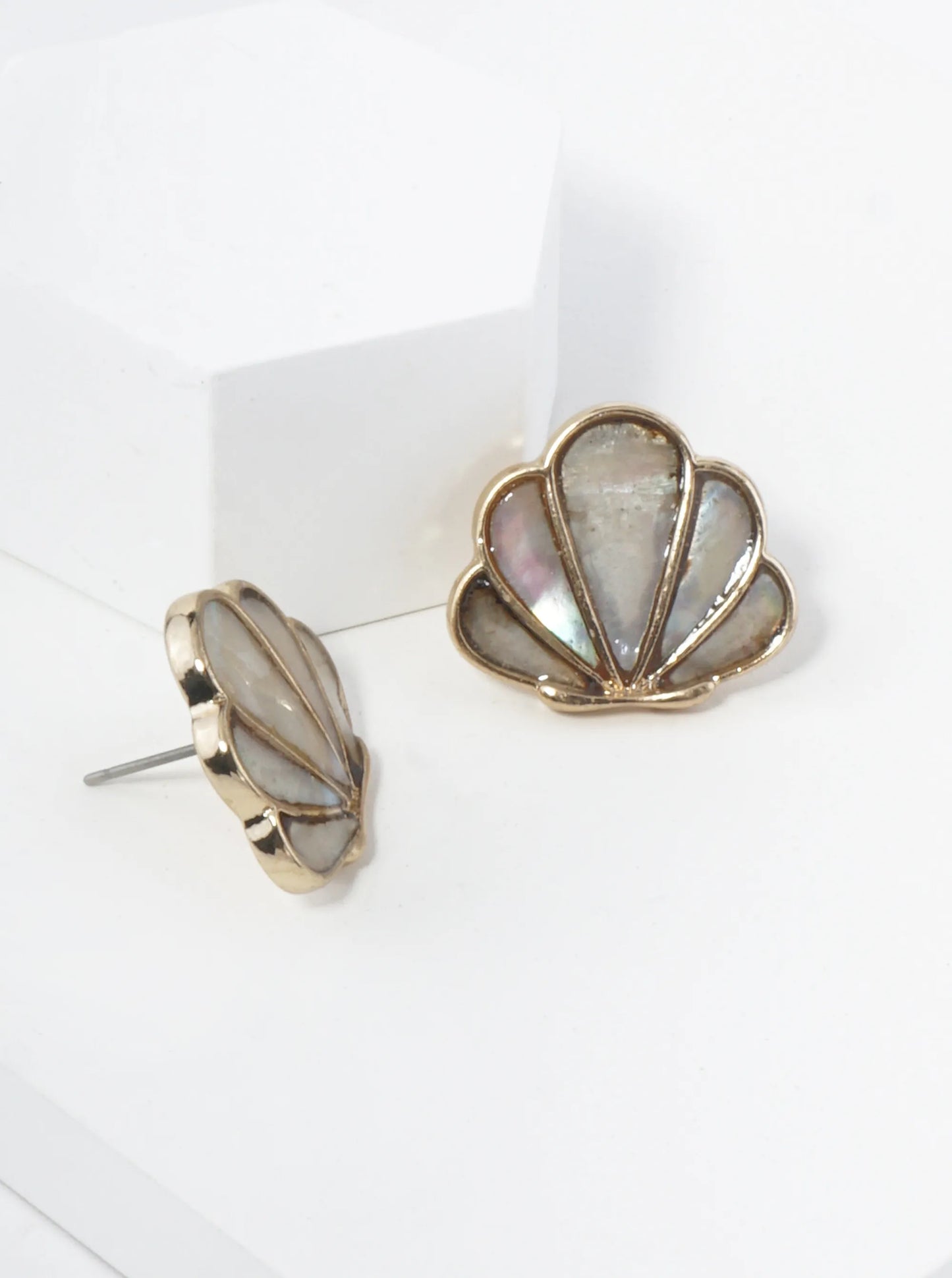 Abalone Mother Of Pearl Sea Shell Stud Earrings