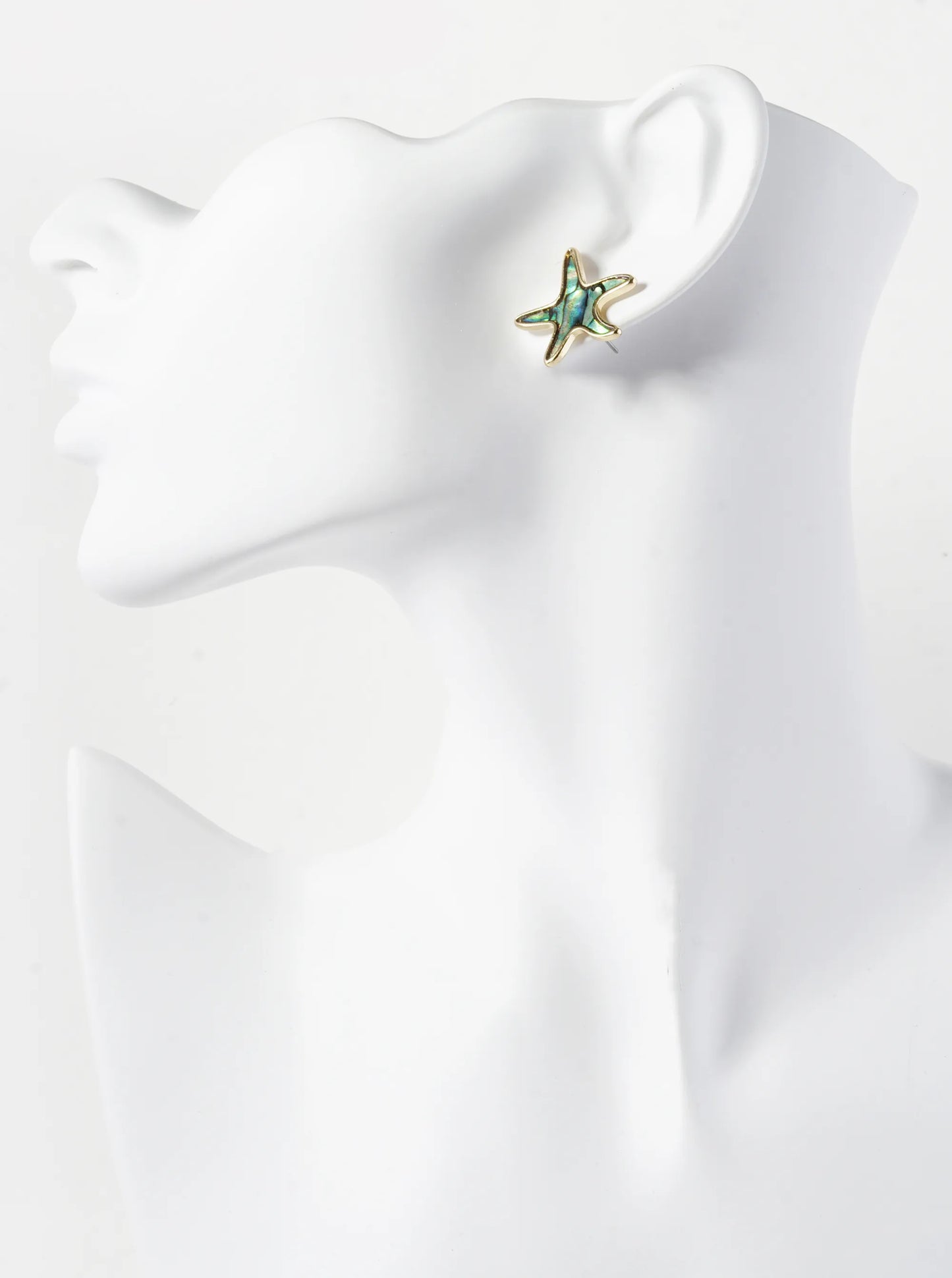 Abalone Mother Of Pearl Starfish Stud Earrings
