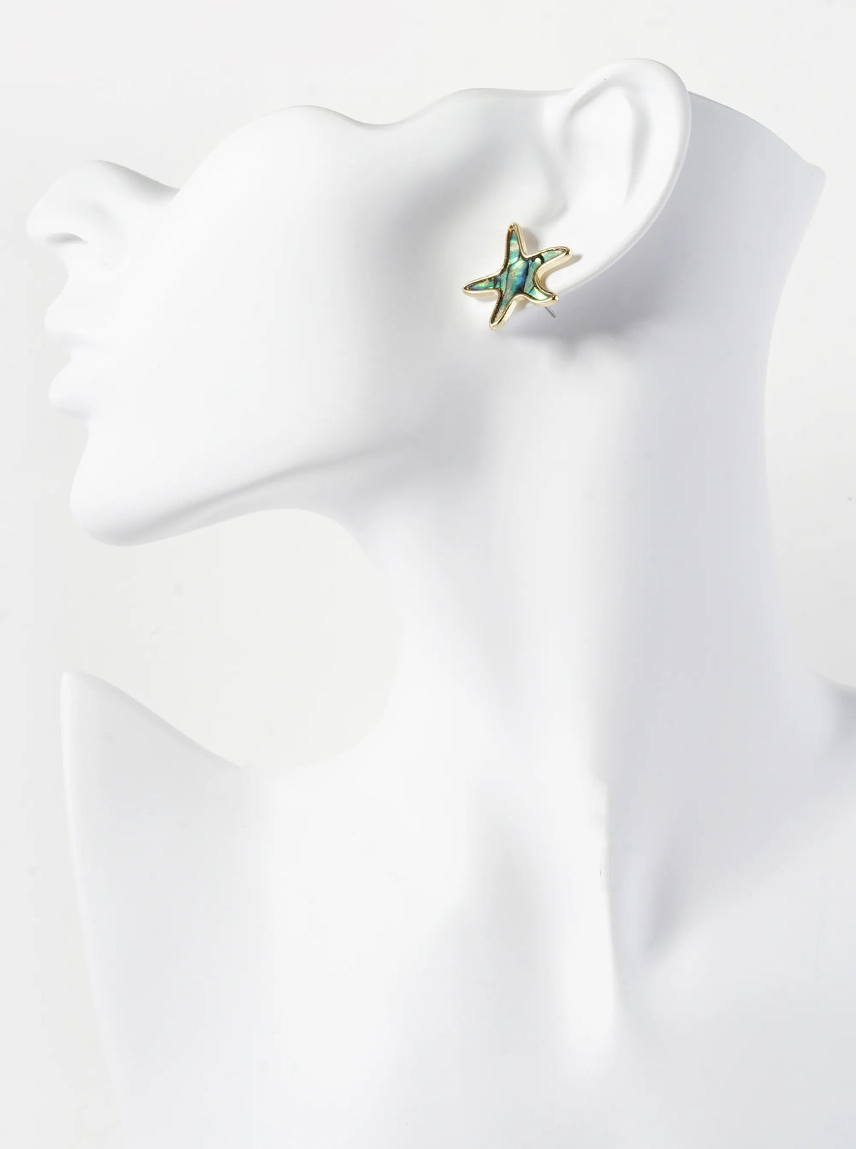 Abalone Mother Of Pearl Starfish Stud Earrings
