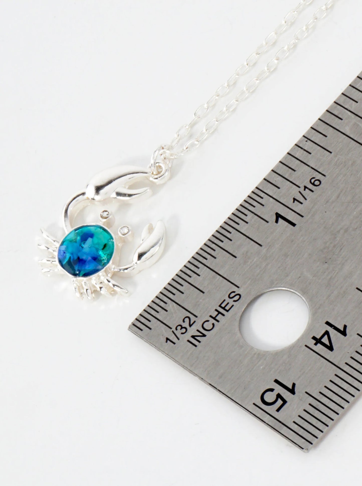 Abalone Shell Inlay Crab Pendant 16-Inch Sea-Life Necklace